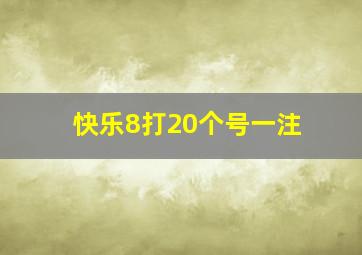 快乐8打20个号一注