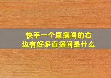 快手一个直播间的右边有好多直播间是什么