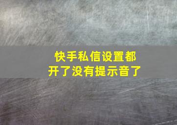 快手私信设置都开了没有提示音了