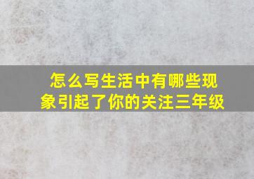 怎么写生活中有哪些现象引起了你的关注三年级