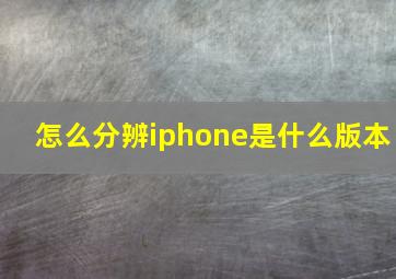 怎么分辨iphone是什么版本