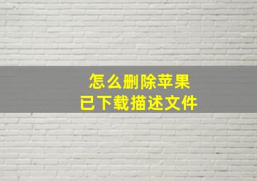 怎么删除苹果已下载描述文件