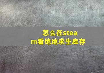 怎么在steam看绝地求生库存