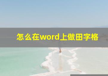 怎么在word上做田字格