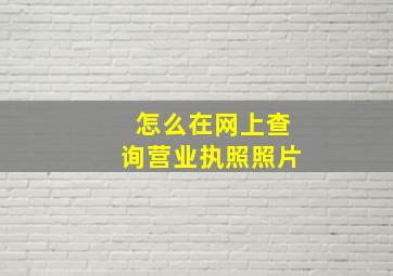 怎么在网上查询营业执照照片