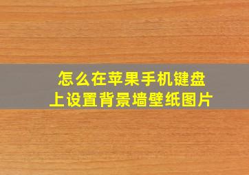 怎么在苹果手机键盘上设置背景墙壁纸图片