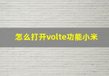 怎么打开volte功能小米