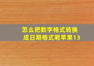 怎么把数字格式转换成日期格式呢苹果13