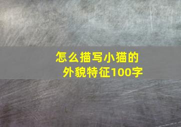 怎么描写小猫的外貌特征100字