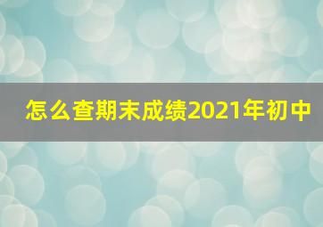 怎么查期末成绩2021年初中