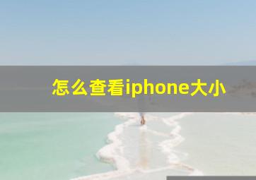 怎么查看iphone大小