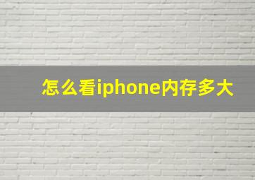 怎么看iphone内存多大