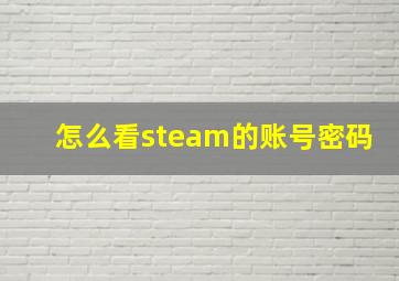 怎么看steam的账号密码