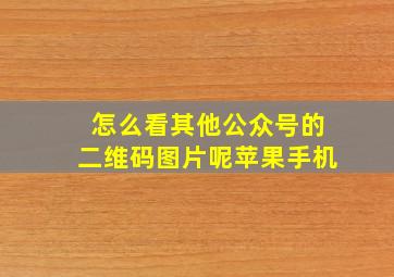 怎么看其他公众号的二维码图片呢苹果手机