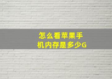 怎么看苹果手机内存是多少G