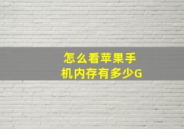 怎么看苹果手机内存有多少G