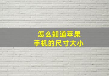 怎么知道苹果手机的尺寸大小