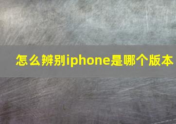 怎么辨别iphone是哪个版本