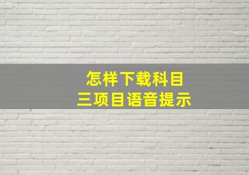 怎样下载科目三项目语音提示