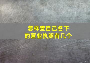 怎样查自己名下的营业执照有几个