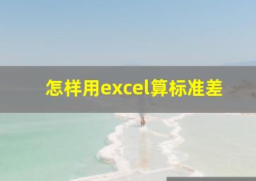 怎样用excel算标准差