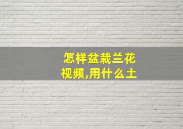 怎样盆栽兰花视频,用什么土