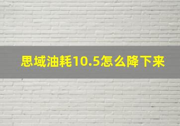 思域油耗10.5怎么降下来