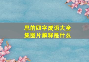 思的四字成语大全集图片解释是什么