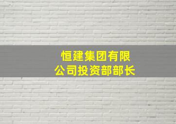 恒建集团有限公司投资部部长