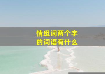 情组词两个字的词语有什么