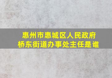 惠州市惠城区人民政府桥东街道办事处主任是谁