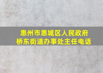 惠州市惠城区人民政府桥东街道办事处主任电话