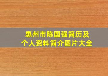 惠州市陈国强简历及个人资料简介图片大全