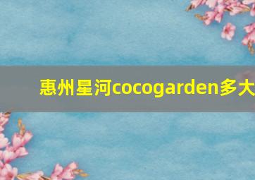 惠州星河cocogarden多大