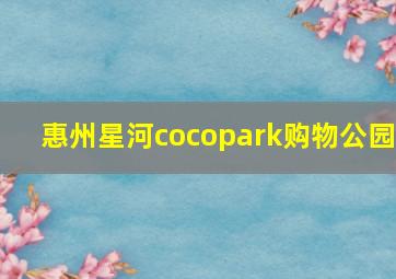 惠州星河cocopark购物公园