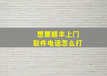 想要顺丰上门取件电话怎么打