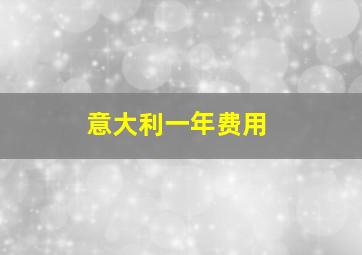 意大利一年费用