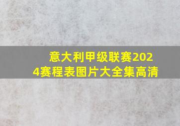 意大利甲级联赛2024赛程表图片大全集高清