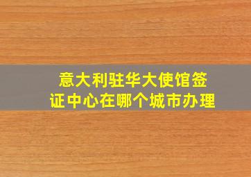 意大利驻华大使馆签证中心在哪个城市办理