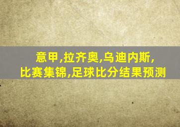 意甲,拉齐奥,乌迪内斯,比赛集锦,足球比分结果预测