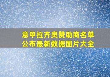 意甲拉齐奥赞助商名单公布最新数据图片大全