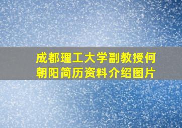 成都理工大学副教授何朝阳简历资料介绍图片