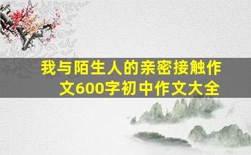 我与陌生人的亲密接触作文600字初中作文大全