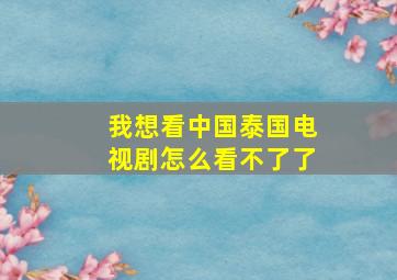 我想看中国泰国电视剧怎么看不了了