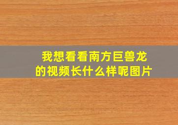 我想看看南方巨兽龙的视频长什么样呢图片