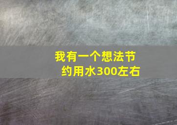 我有一个想法节约用水300左右