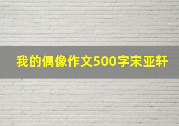 我的偶像作文500字宋亚轩