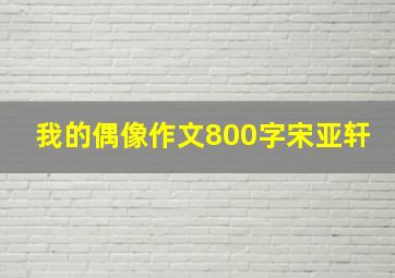 我的偶像作文800字宋亚轩