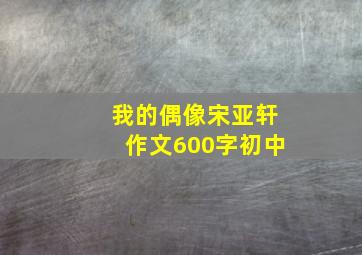 我的偶像宋亚轩作文600字初中