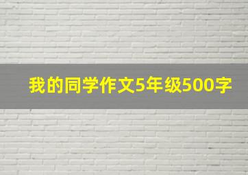 我的同学作文5年级500字